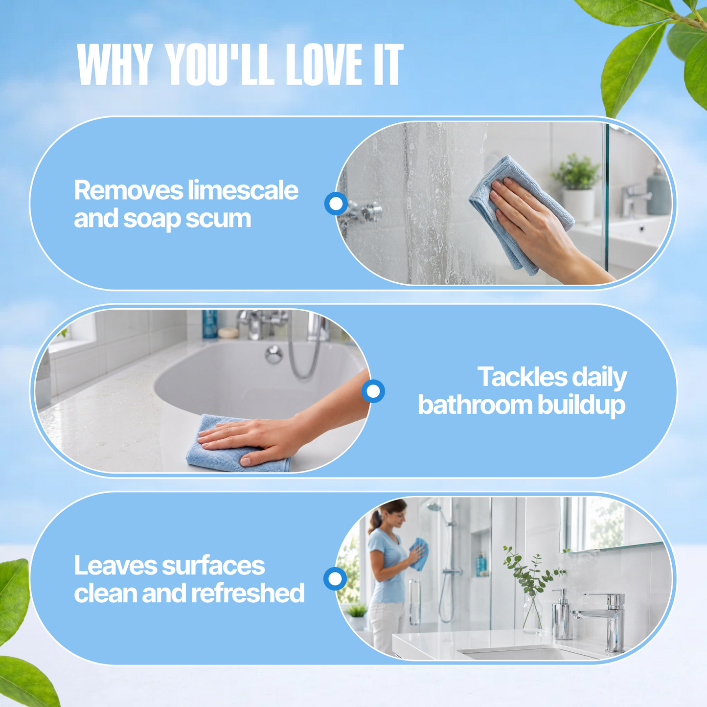 Pastilles nettoyantes pour salle de bain